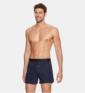 Caleçon en coton print noeuds papillon - Eden Park - Navy
