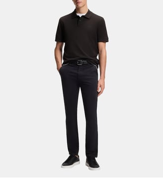 Polo droit en piqué de coton signature - BOSS - Black