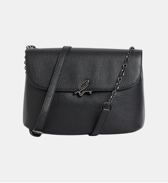 sac bandoulière en cuir - Agnès b. - Noir