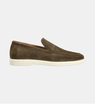 Mocassin vittorino - cuir velours - Colisée Paris - Kaki