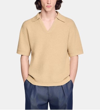 Polo effet jute - Sandro - Beige