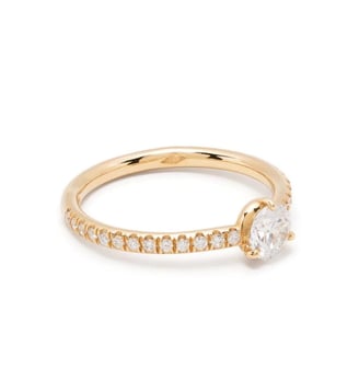 Solitaire Absolu.e 0.5 carat pavé - Loyal.e Paris - Or jaune