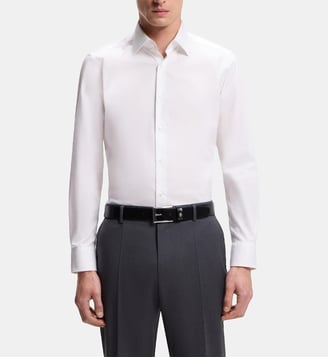 Chemise modèle Joe droite popeline de coton - BOSS - Blanc
