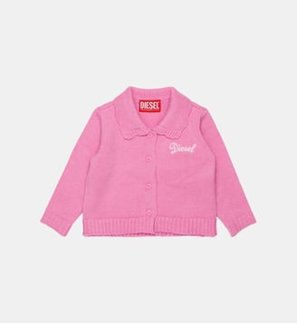 Cardigan en maille avec logo - Diesel Kids - Rose
