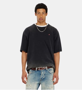 T-shirt en coton à effet dégradé - Diesel - Noir