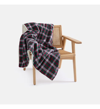 Plaid sherpa et flanelle - La Redoute Interieurs - Vert rouge