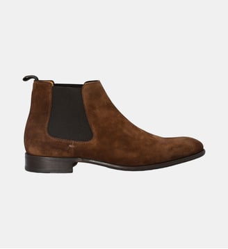 Chelsea boots pio - cuir velours - Colisée Paris - Marron foncé