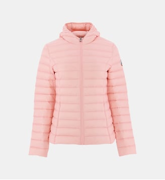 Doudoune cintrée légère Cloe capuche matelassée satinée déperlante 
 - Jott - Rose pêche
