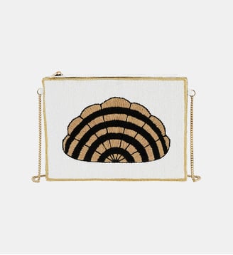 Sac pochette avec broderie coquillage DIENA - Wild - Blanc