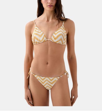 Bas de bikini moyenne à nœud ZigZag - Robin Collection - Multicolore
