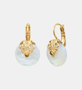 Boucles d'oreilles fines dormeuses   - Positano - Satellite - Blanc