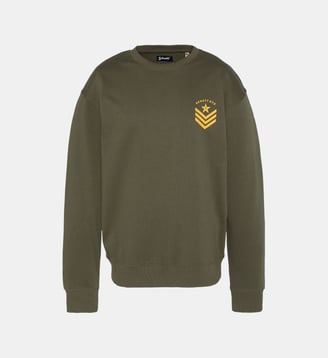 Sweatshirt imprimé army col rond - Schott - Kaki