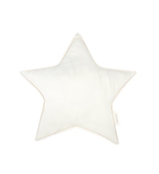 Coussin Étoile L1N0 en lin français lavé - Nobodinoz - Écru