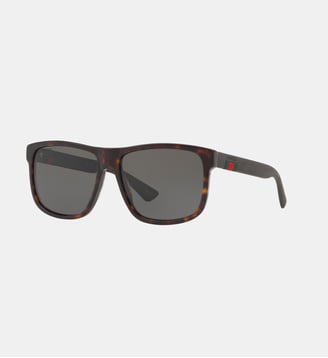Lunettes de soleil Rectangulaire GG0010S - Gucci - Noir mat