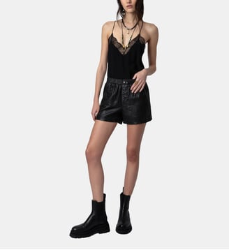 Short Pax Cuir Froissé - Zadig&Voltaire - Noir