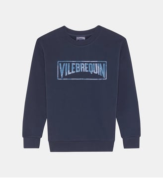 Sweat en coton logo floqué Medusa pattern - Vilebrequin - Bleu marine