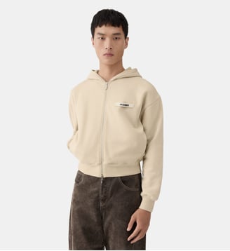 Le Hoodie Zip Gros Grain - Jacquemus - Beige