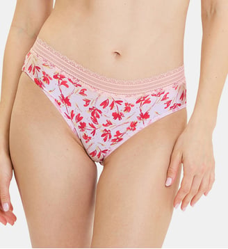 Slip Agathe Fantaisie - Sans Complexe - Fleurs corail