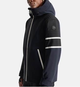Veste de ski amwo col capuche coupe regular - Fusalp - Marin, noir et neige
