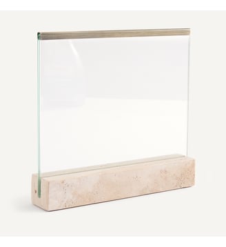 Cadre photo en verre et travertin, largeur 22 cm - AM.PM - Travertin