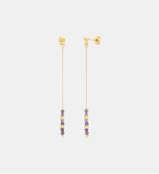 Boucles d'oreilles dorées longues - shani Caroline Najman