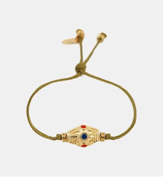 Bracelet lien kaki Kamala - Nilaï - Bleu