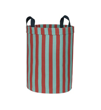 Grand panier de rangement rond - Nobodinoz - Red teal green stripes