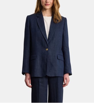 Veste de tailleur en lin à chevrons - MAYSSA - Pablo - Marine