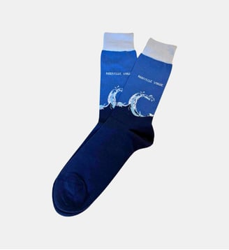 Chaussettes en coton - Wave - Arthur - Marine