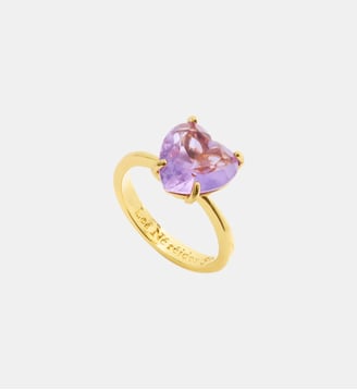 Bague solitaire pierre cœur La Diamantine lavande Les Néréides