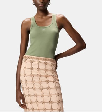 Débardeur avec application dorée love birds - Pinko - Vert