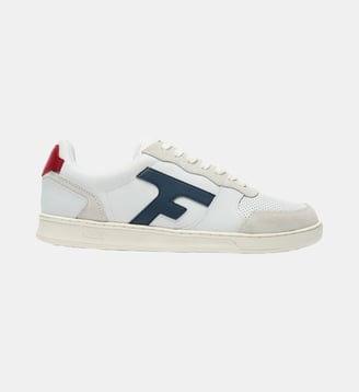 Baskets basses Cuir-suede - Faguo - Blanc et bleu marine