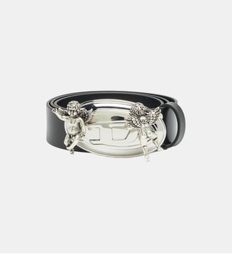 Ceinture 3,5 cm en cuir  avec boucle Oval D chérubin - Diesel - Noir