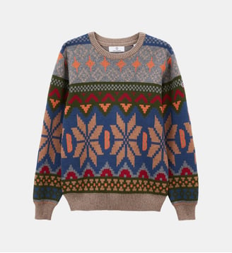 Pull Manel garçon en Jacquard à motifs - Serge Blanco - Multicolore