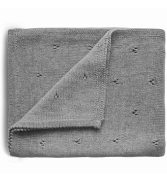 Couverture Pointelle en coton bio - Mushie - Gris