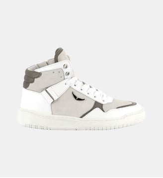 Baskets en cuir à lacets - Zadig&Voltaire Kids - Blanc gris