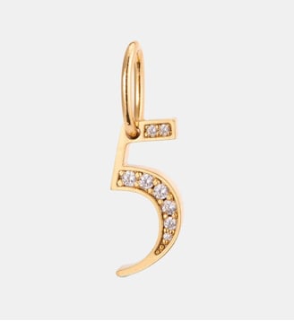 Pendentif chiffre 5, Liberté et Autonomie - Les Néréides - Doré