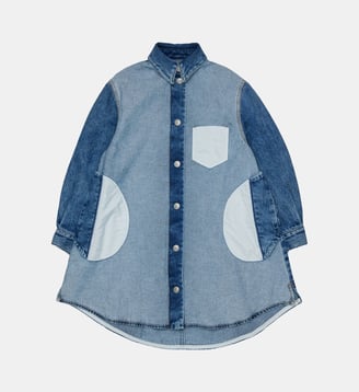 Robe en denim avec poches contrastantes - MM6 Maison Margiela - Denim bleu