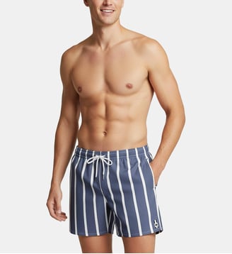 Short de bain à grosses rayures avec suspensoir - Impetus - Bleu gris