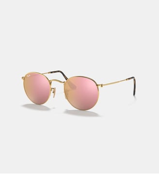 Lunettes de soleil Rond RB3447N Round Flat Lenses - Ray Ban - Doré arista