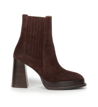 Bottines à Talons Deva Cuir Suédé - Bobbies - Marron truffé