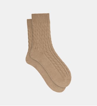 Chaussettes mi-hautes côtelées La Mode - Dim - Beige foncé
