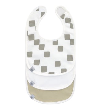 Lot de 3 bavoirs naissance - Lassig - Blanc