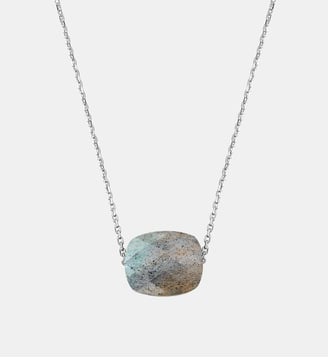 Collier, labradorite, or blanc - Morganne Bello - Or blanc