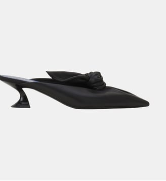 Mule À Talon Midnight Step Noeud En Cuir - Lanvin - Noir