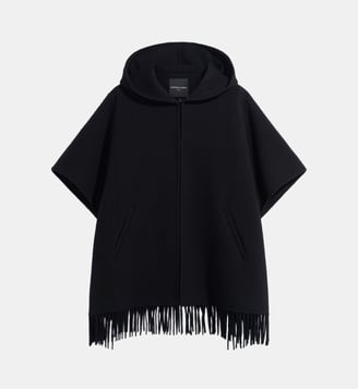 Cape à franges et capuche - ADY - Gerard Darel - Noir