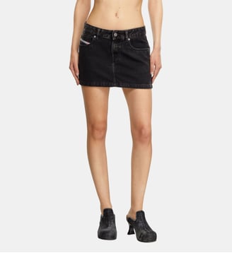 Mini-jupe en denim délavé - Diesel - Noir