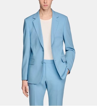 Veste de costume en laine - Sandro - Bleu ciel