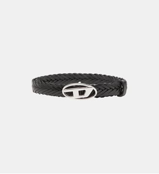 Ceinture en cuir tressé de 1,9 cm - Diesel - Noir