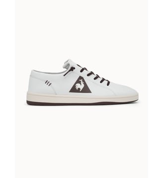 Sneakers en cuir pleine fleur Finesse - Le Coq Sportif - Optical white et chocolate fondant